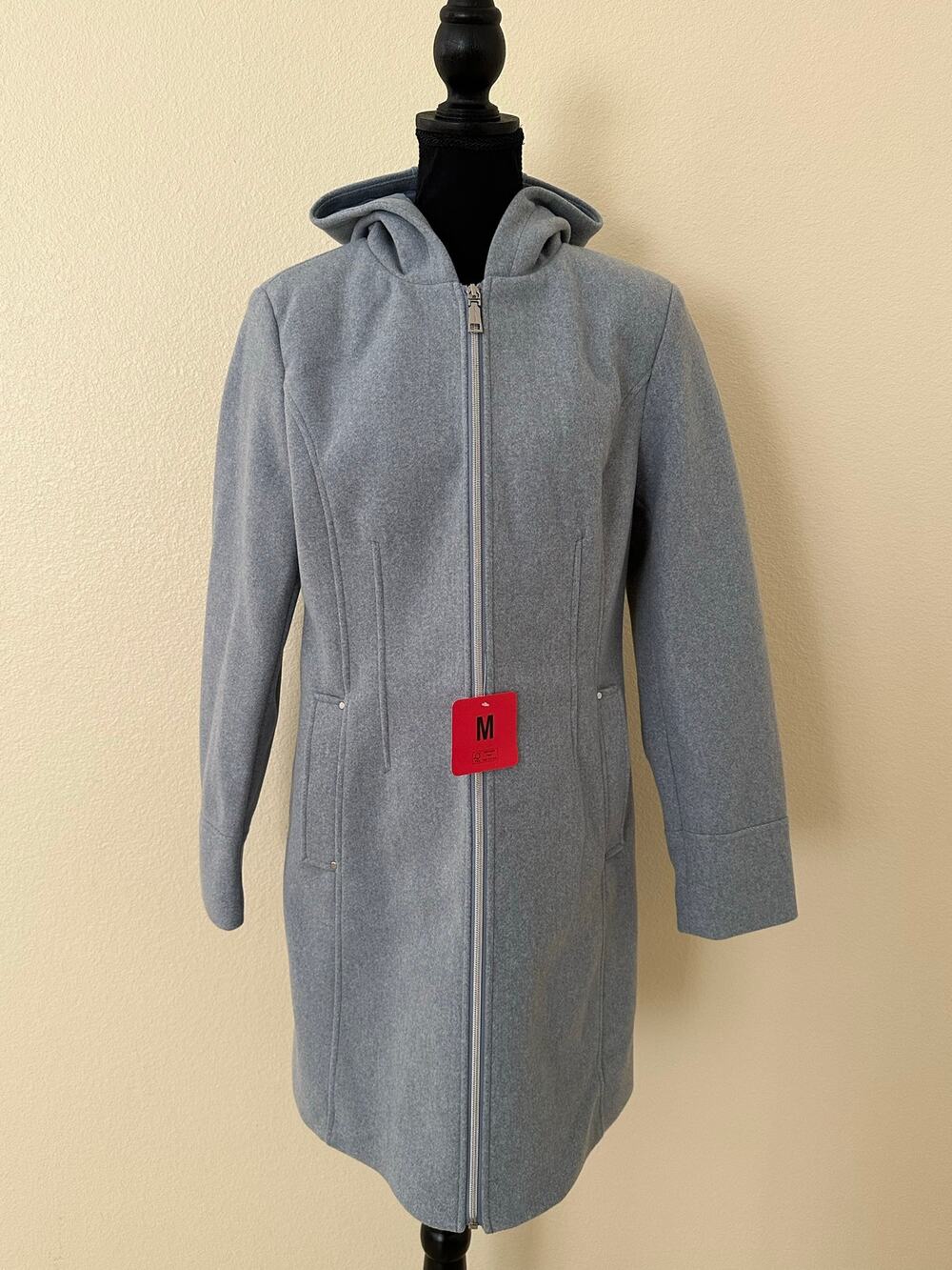 Vince Camuto Women Blue Full Zipper Front Hoodie Coat With Pockets Size M - NWT